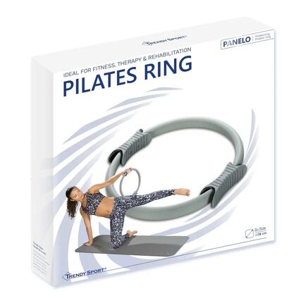 Anneau de résistance pilates à poignées antidérapantes gris
