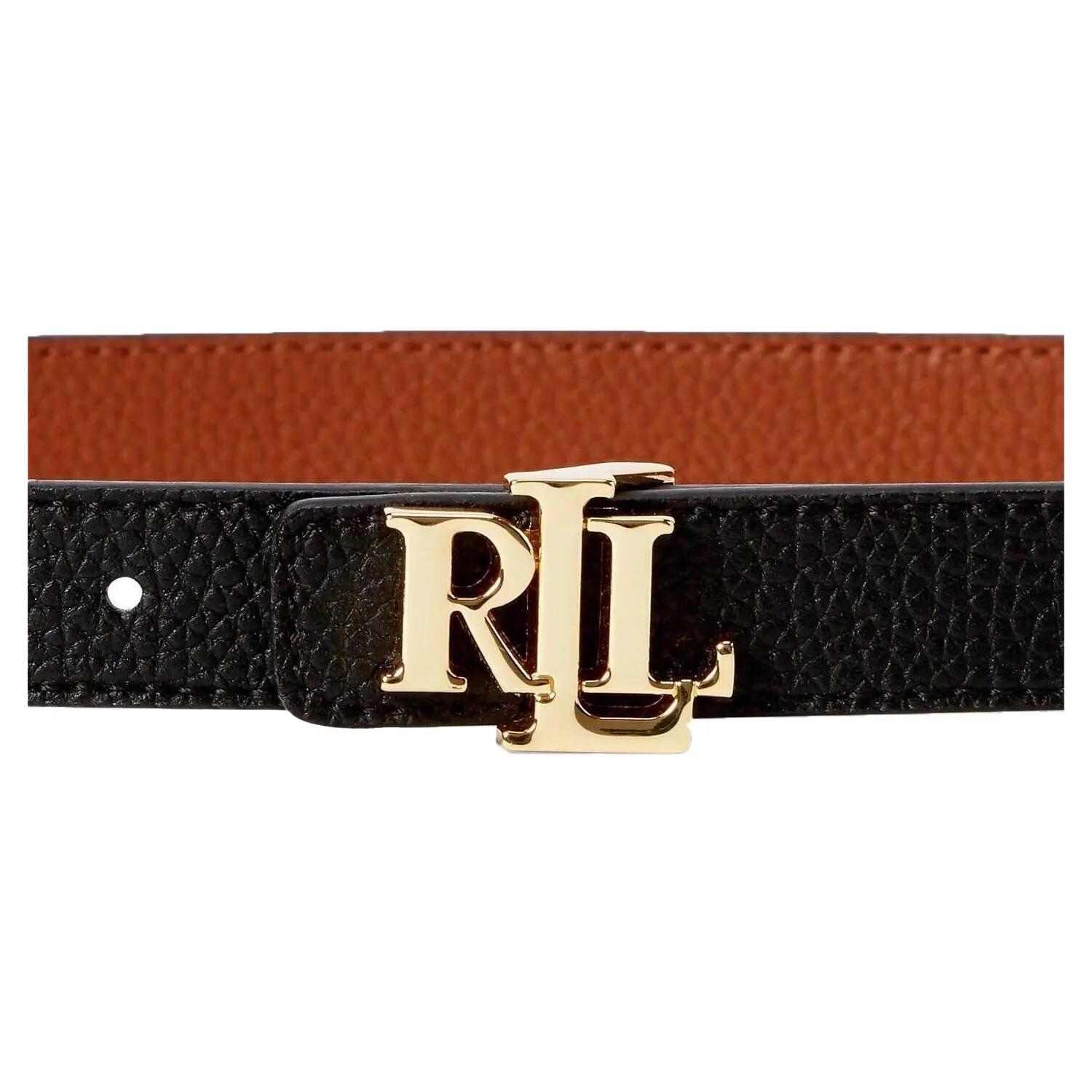 Gürtel für , Monogramm, Leder Damen Schwarz/Hellbraun 2/3