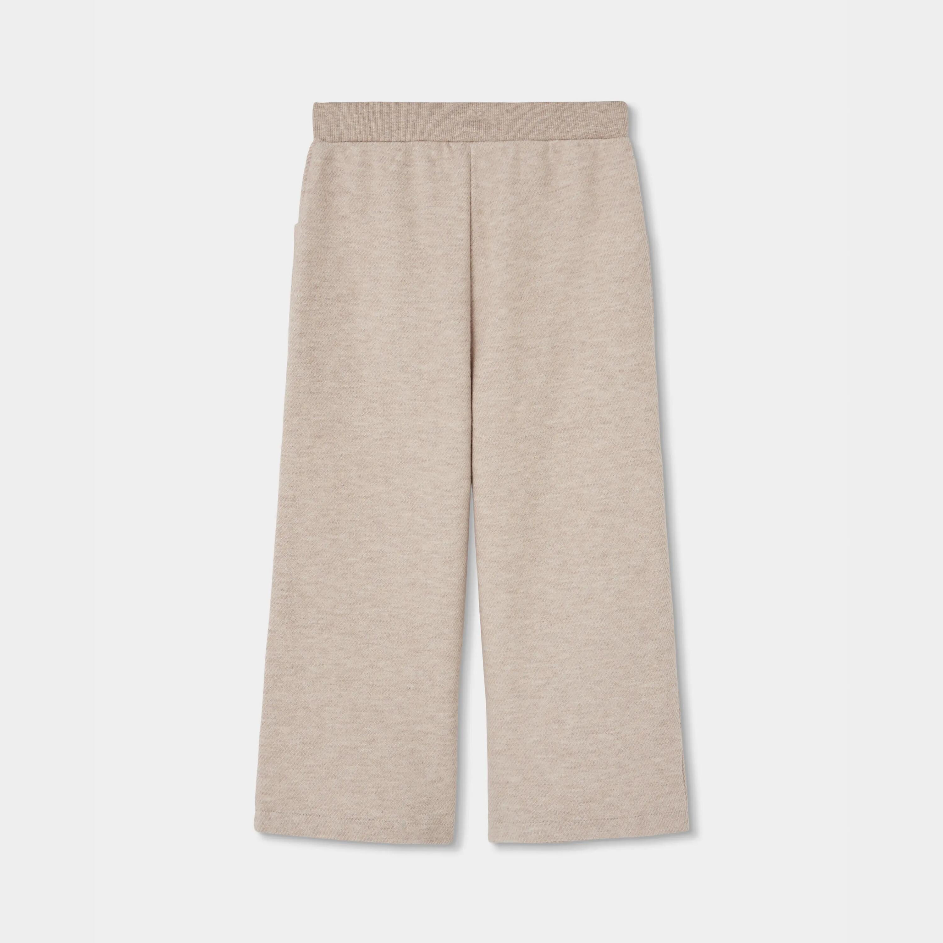 Pantalon fille en maille wide leg 2/4