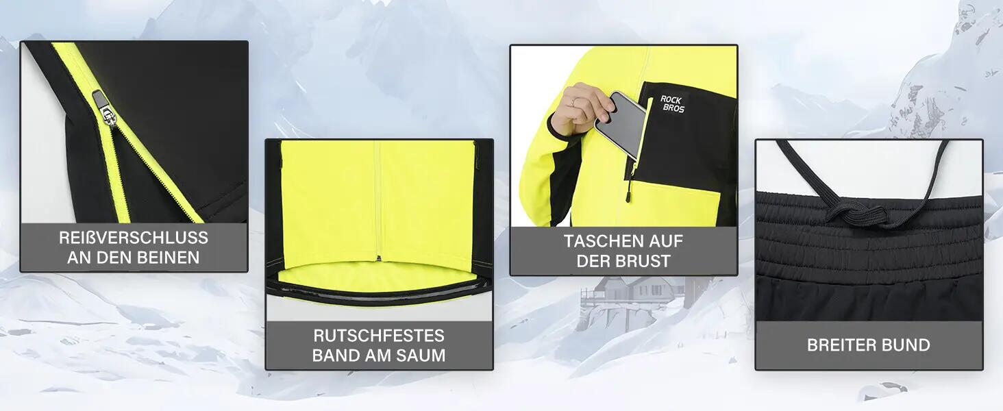 Herren Winter-Radanzug winddicht mit Fleece 9/10
