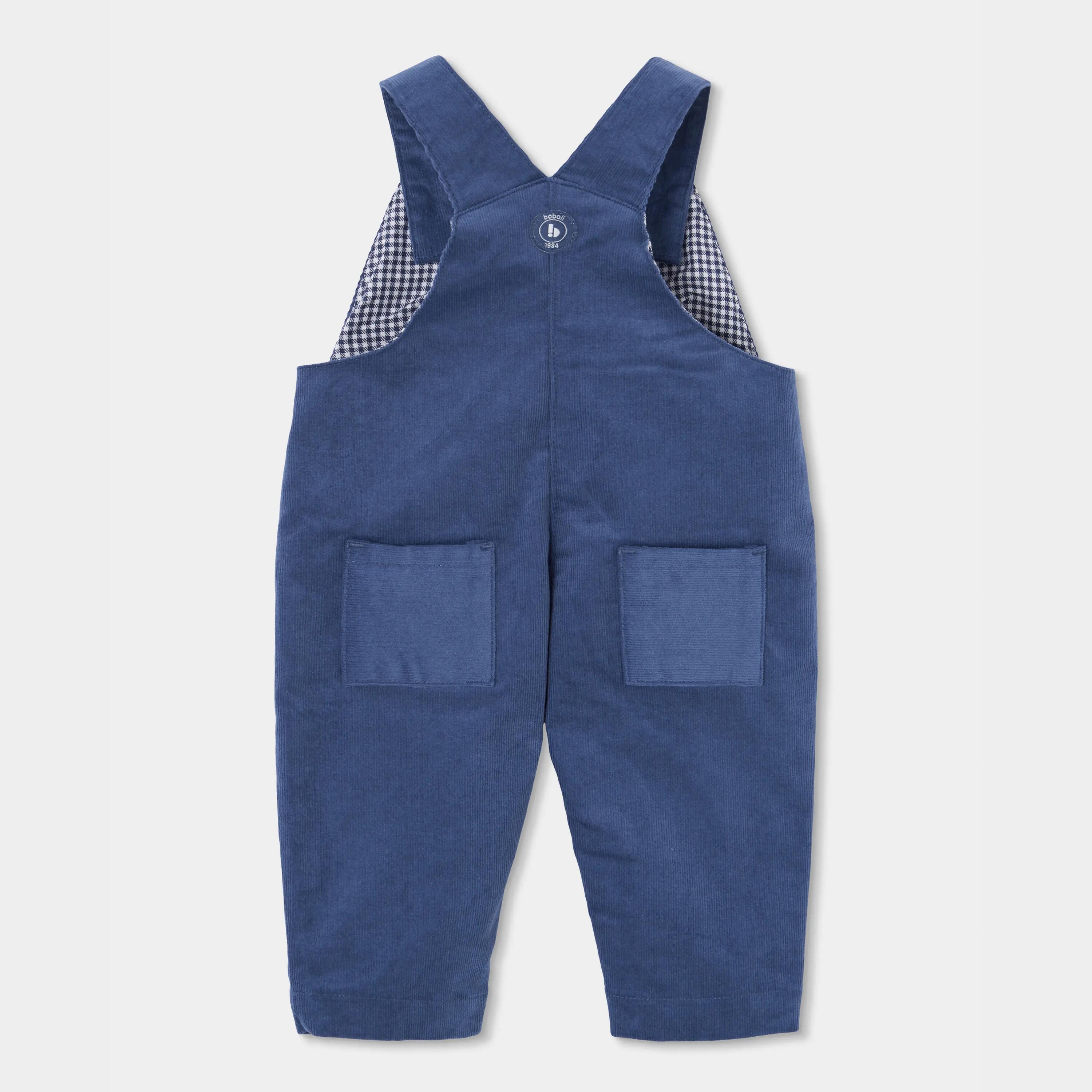 Conjunto bebé niño azul peto y camisa vichy 6/7