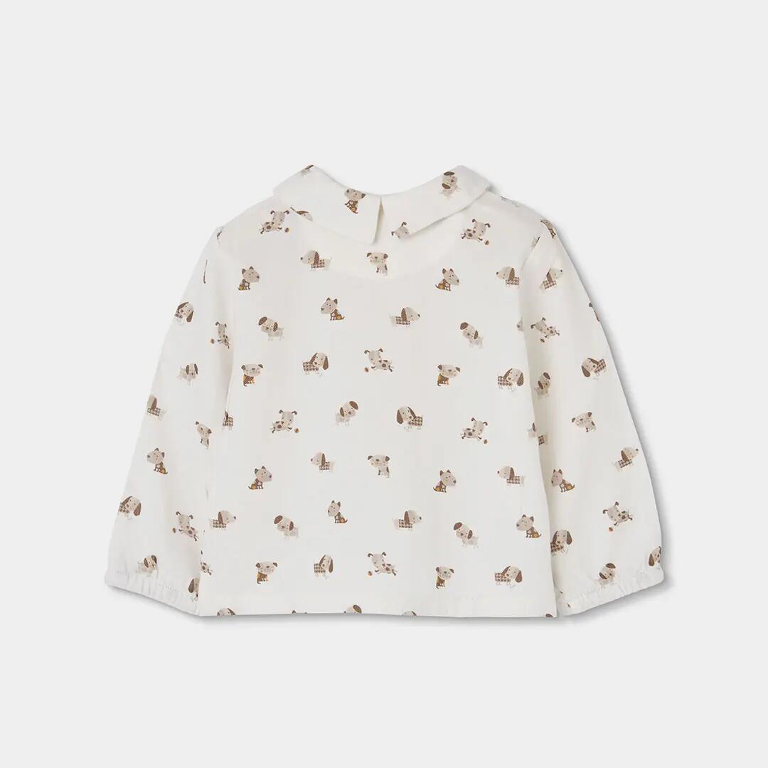 Conjunto bebé niño beige estampado de perros 5/7