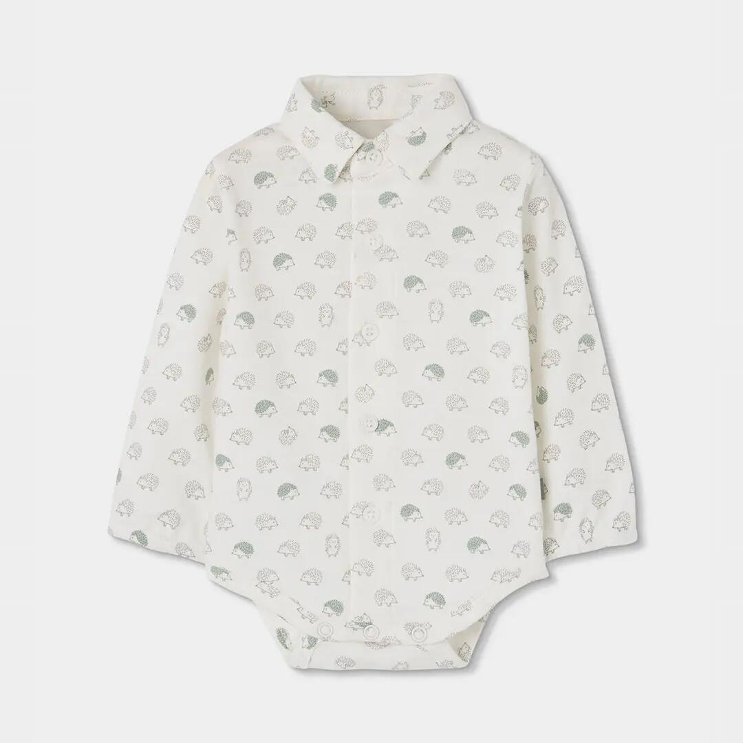 Conjunto punto bebé niño beige estampado erizos 3/7