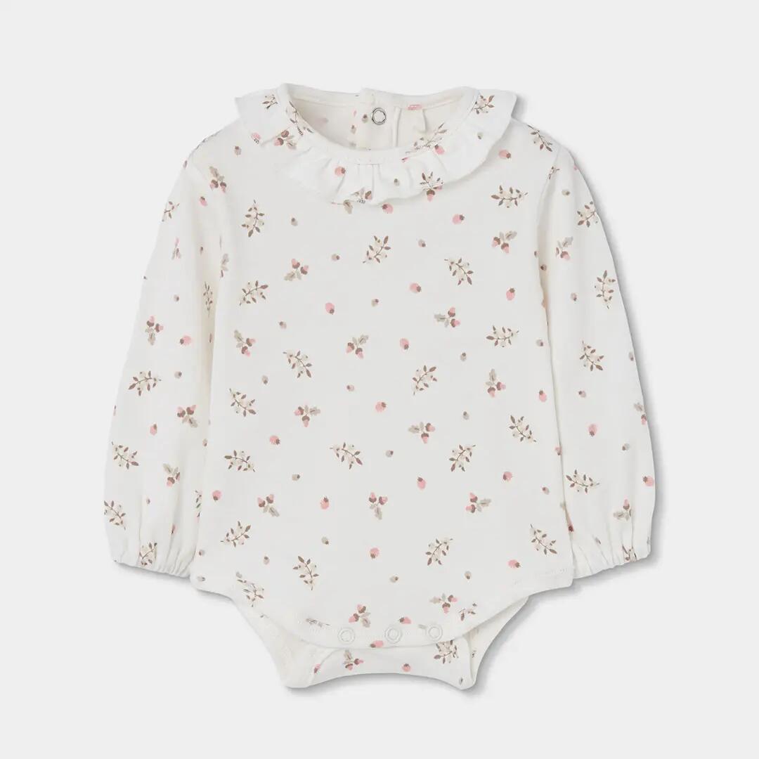 Conjunto bebé niña rosa bordado de fresas 3/7