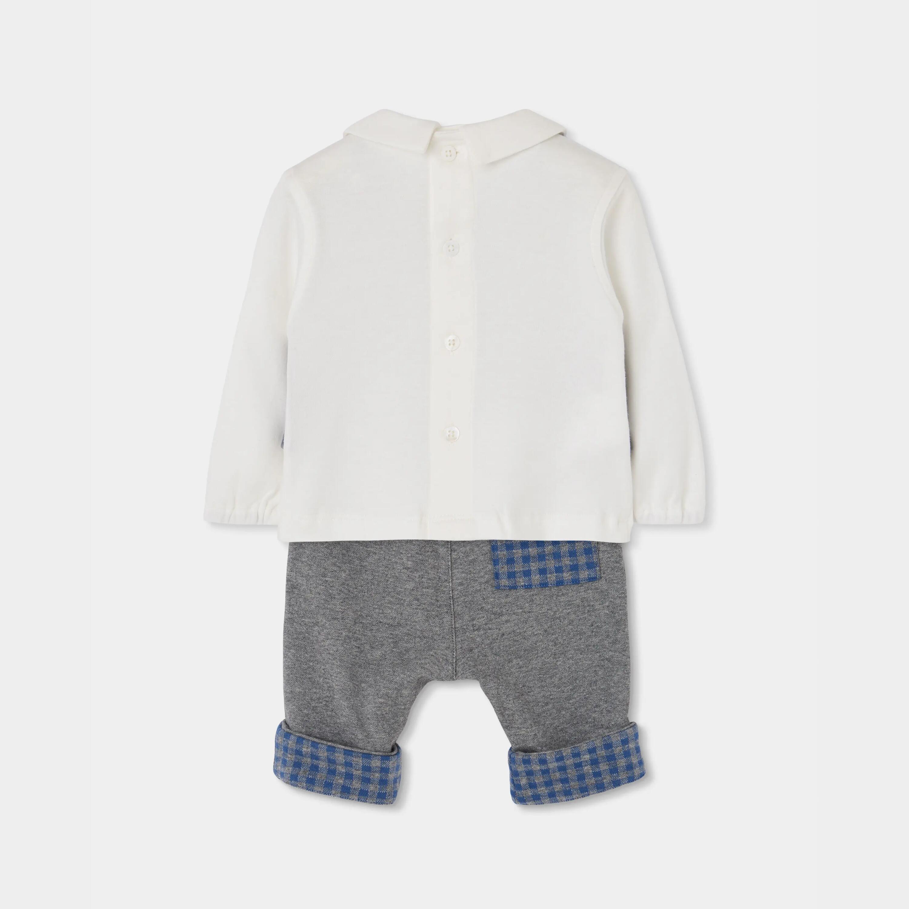 Conjunto punto bebé niño gris vigoré a cuadros 2/7