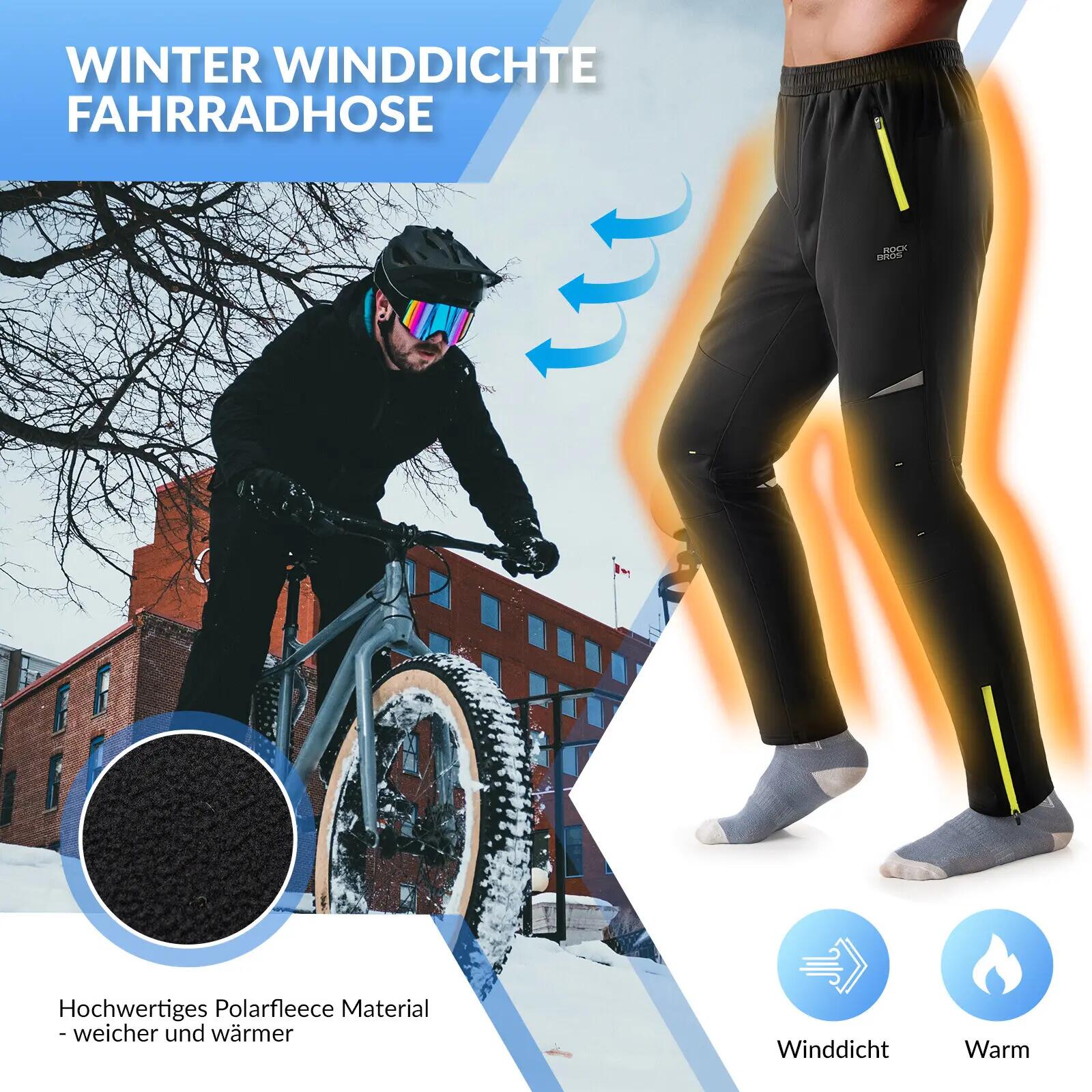 Herren Winter-Radanzug winddicht mit Fleece 3/10