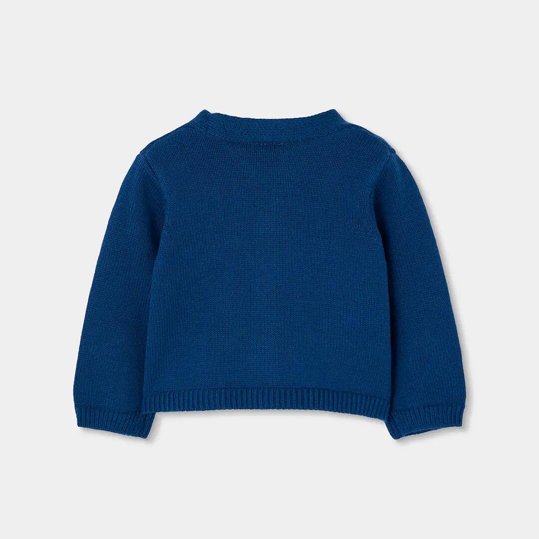 Chaqueta punto bebé azul con botones 2/4