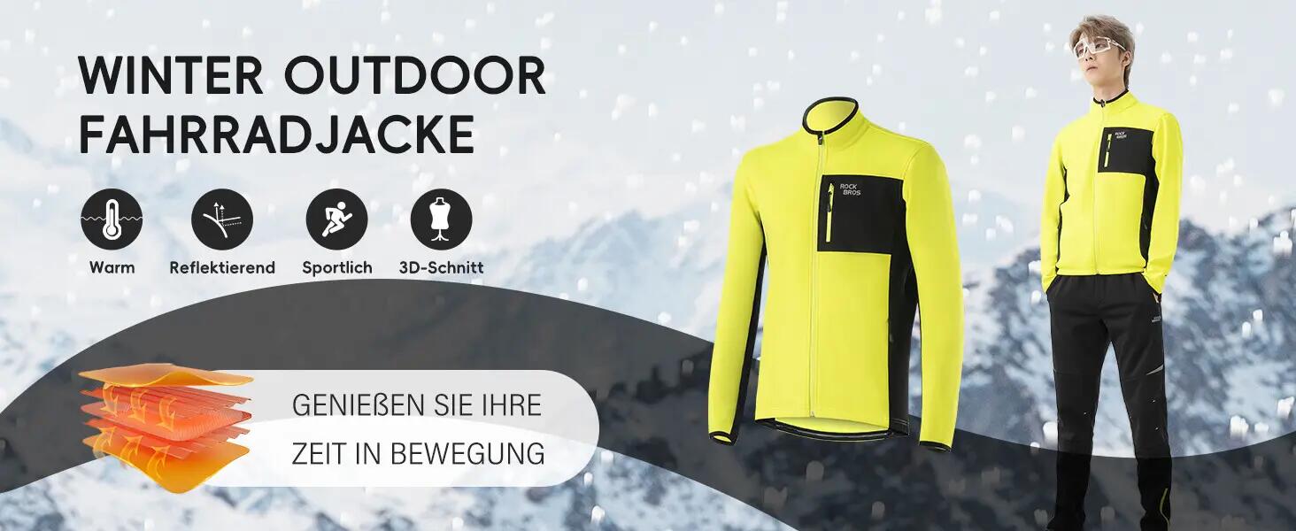 Herren Winter-Radanzug winddicht mit Fleece 10/10