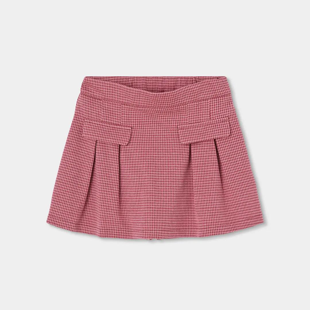 Falda-short punto rosa pata de gallo 1/4