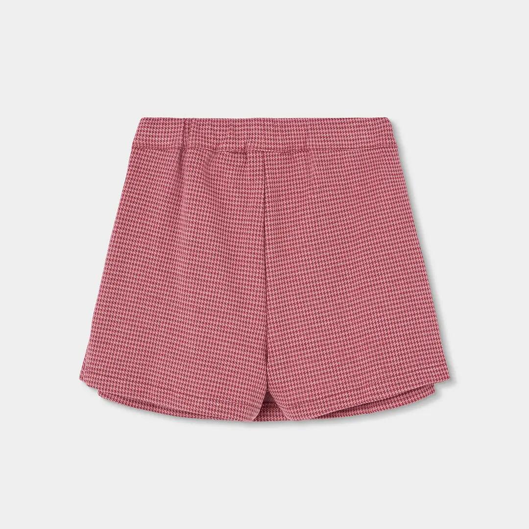 Falda-short punto rosa pata de gallo 2/4