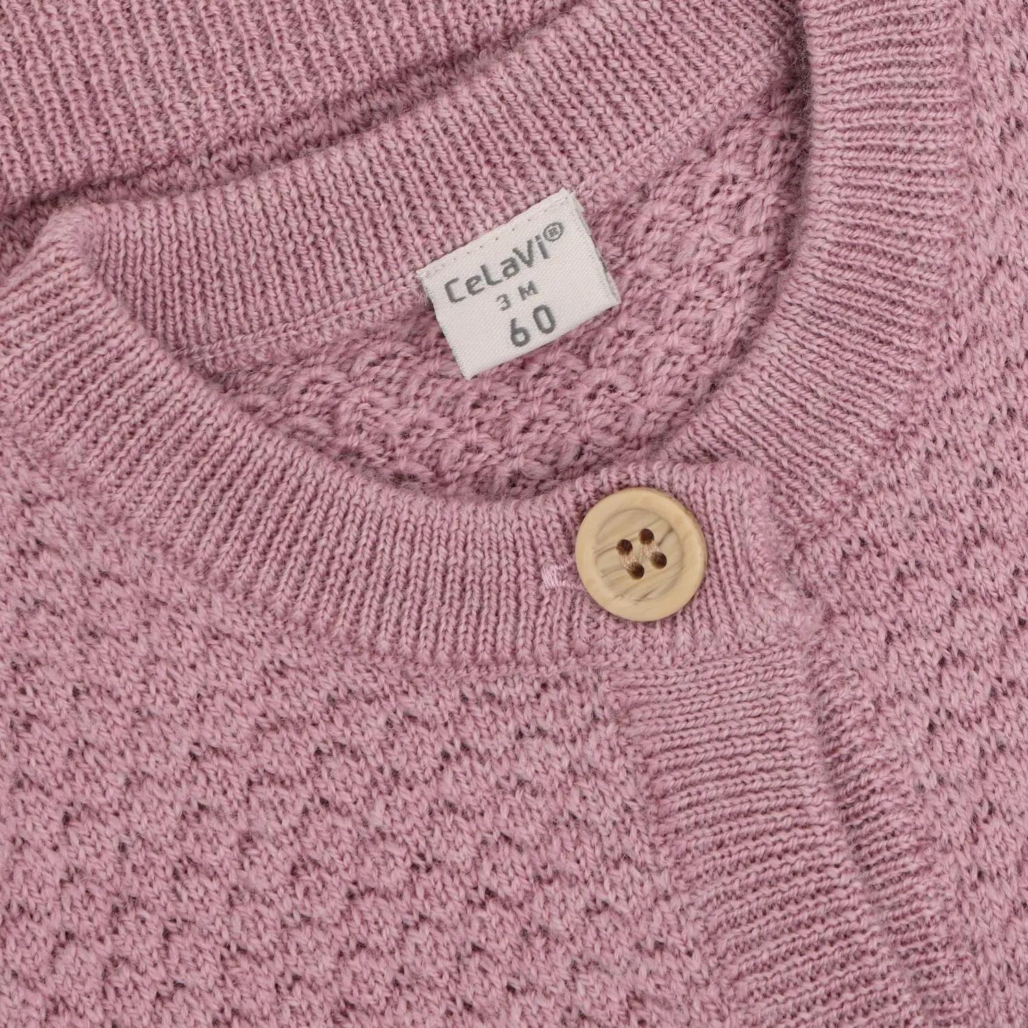 Gilet en tricot lilas chiné 3/3