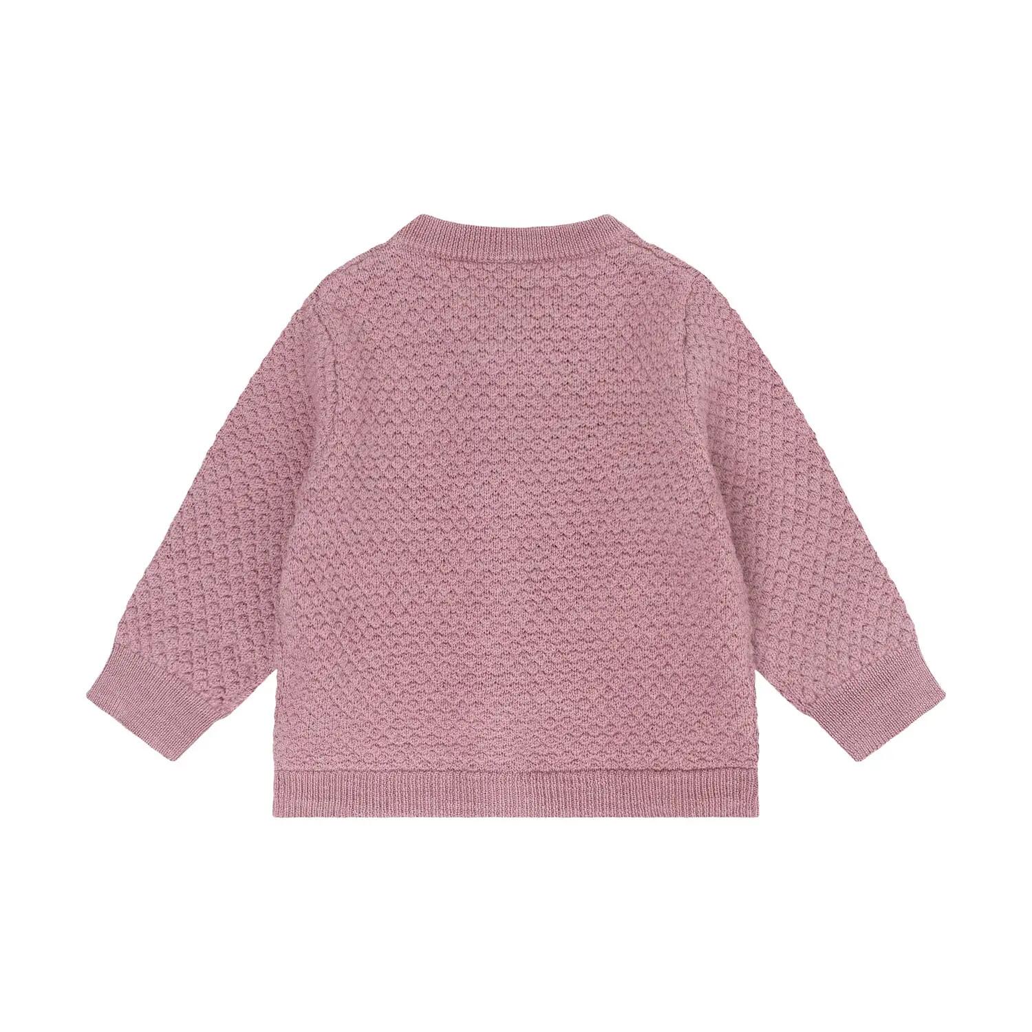 Gilet en tricot lilas chiné 2/3