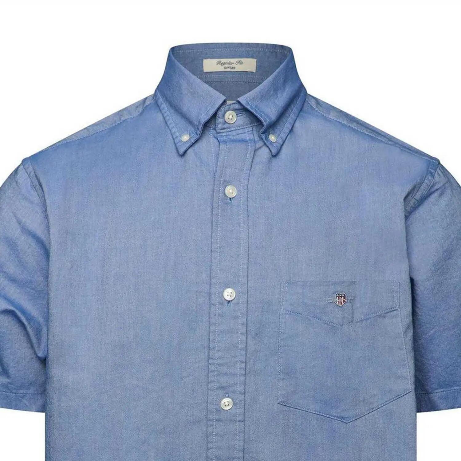 Camicia Regolare Oxford Maniche Corte Uomo Gant Blu 3/3