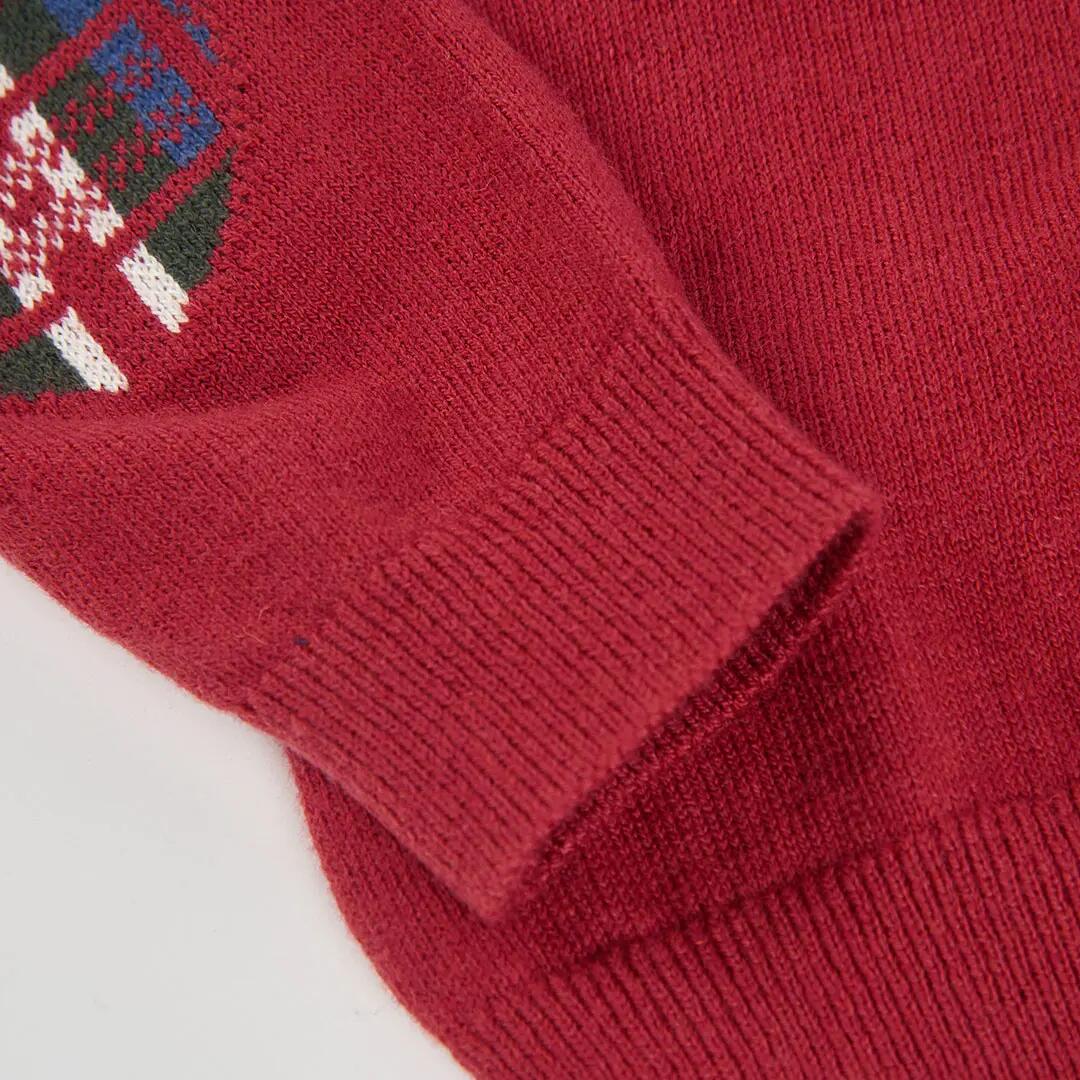 Jersey niño rojo con bordado de perro 4/4