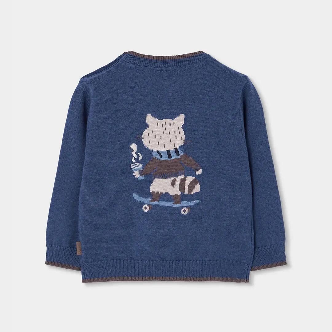 Jersey niño azul estampado mapache skater 2/4
