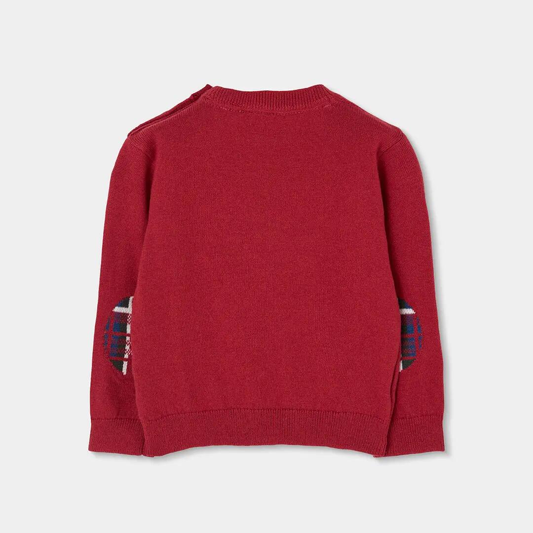Jersey niño rojo con bordado de perro 2/4
