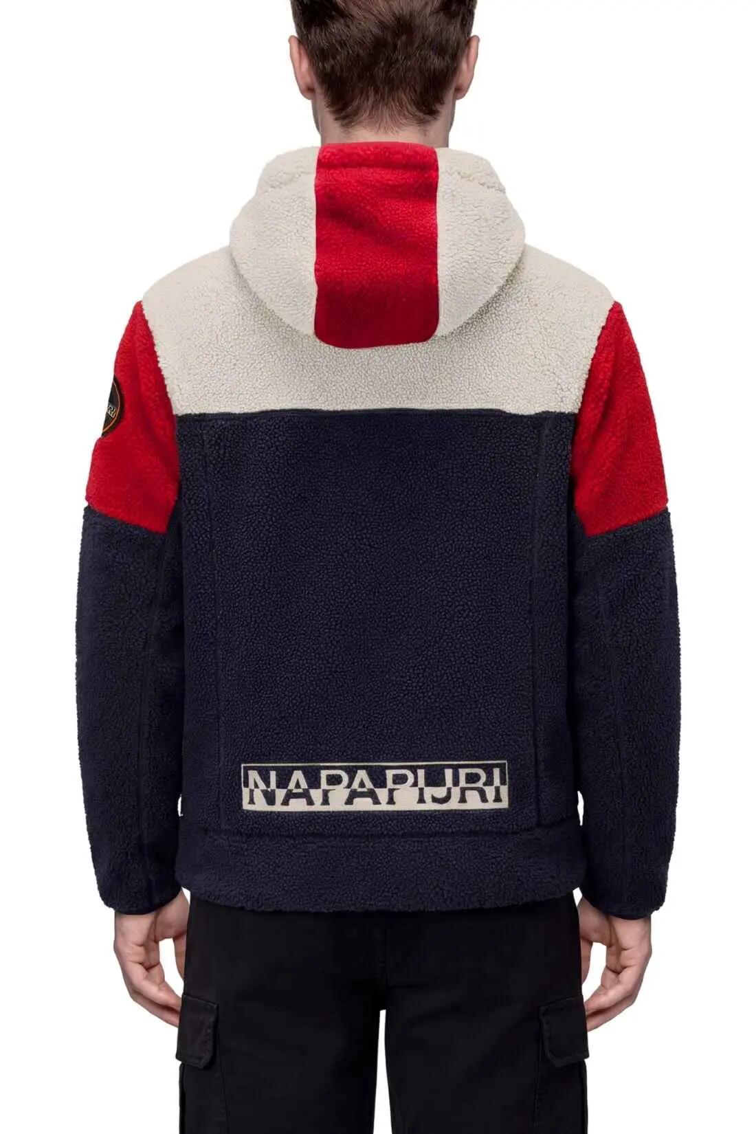 Pile - Uomo - zip e cappuccio - Taralga - verde militare 2/4
