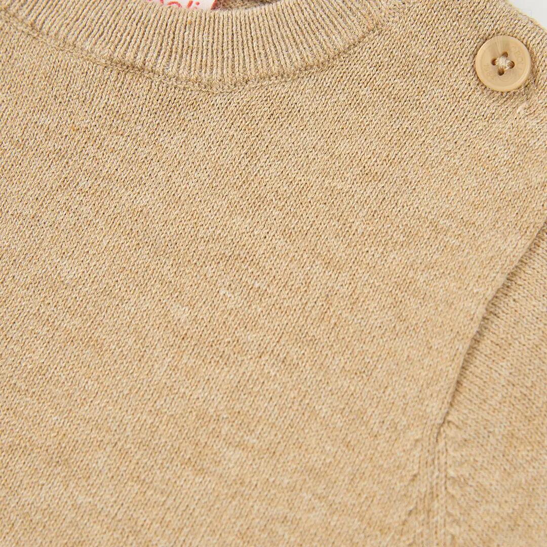 Jersey niño beige estampado de perro 3/4