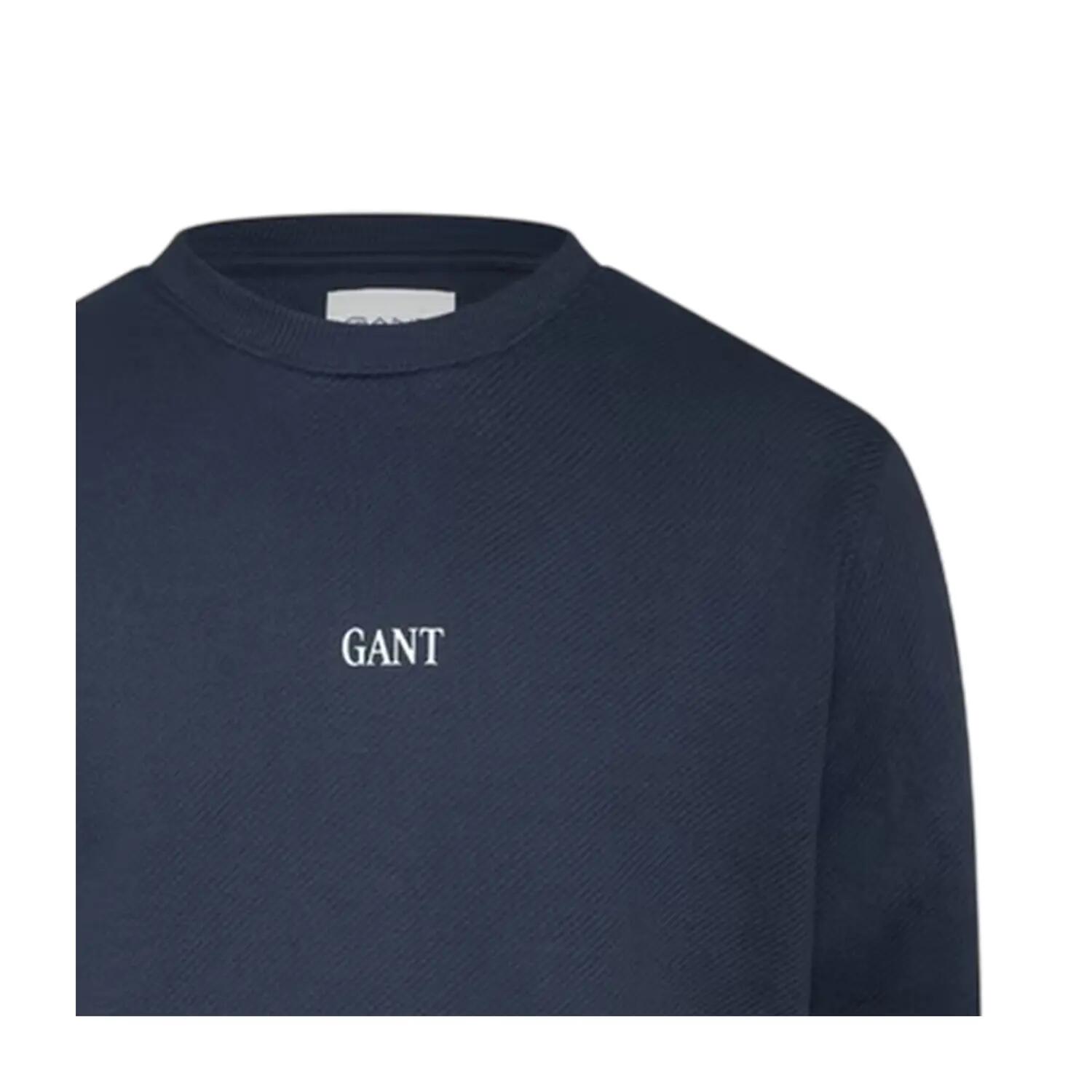 Felpa Regolare Logo Girocollo Uomo Gant Nero 3/3