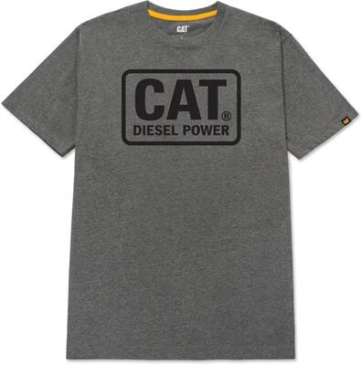Caterpillar Diesel Power T-Shirt Uomo Heather Grey Yellow 4XL