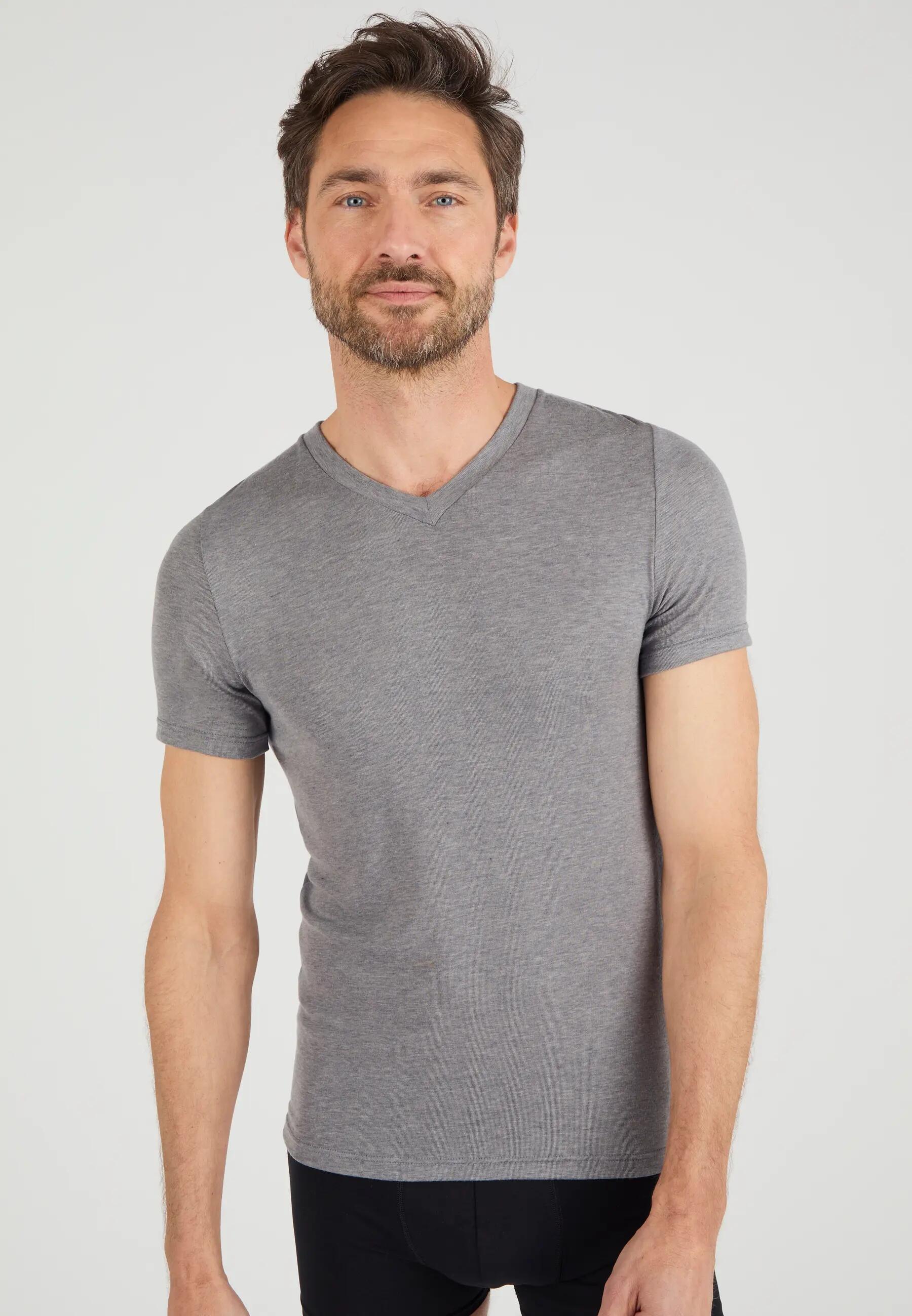 T-shirt col V manches courtes fine côte Thermolactyl Sensitive 4/5
