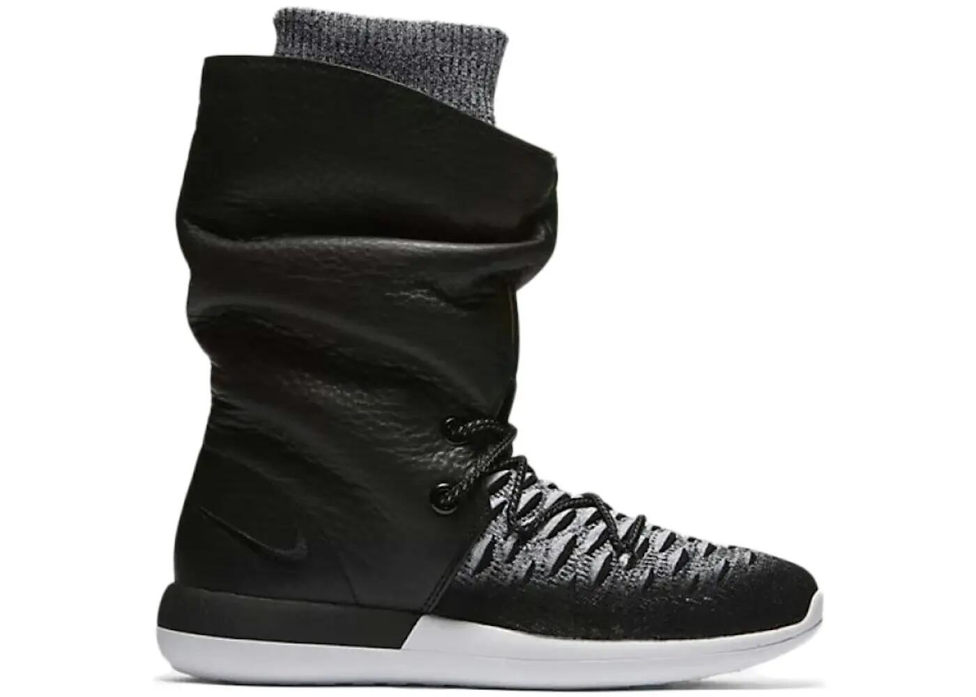 Chaussures - Marche - Femme - Roshe Two Hi Flyknit - Noir/Blanc 2/2