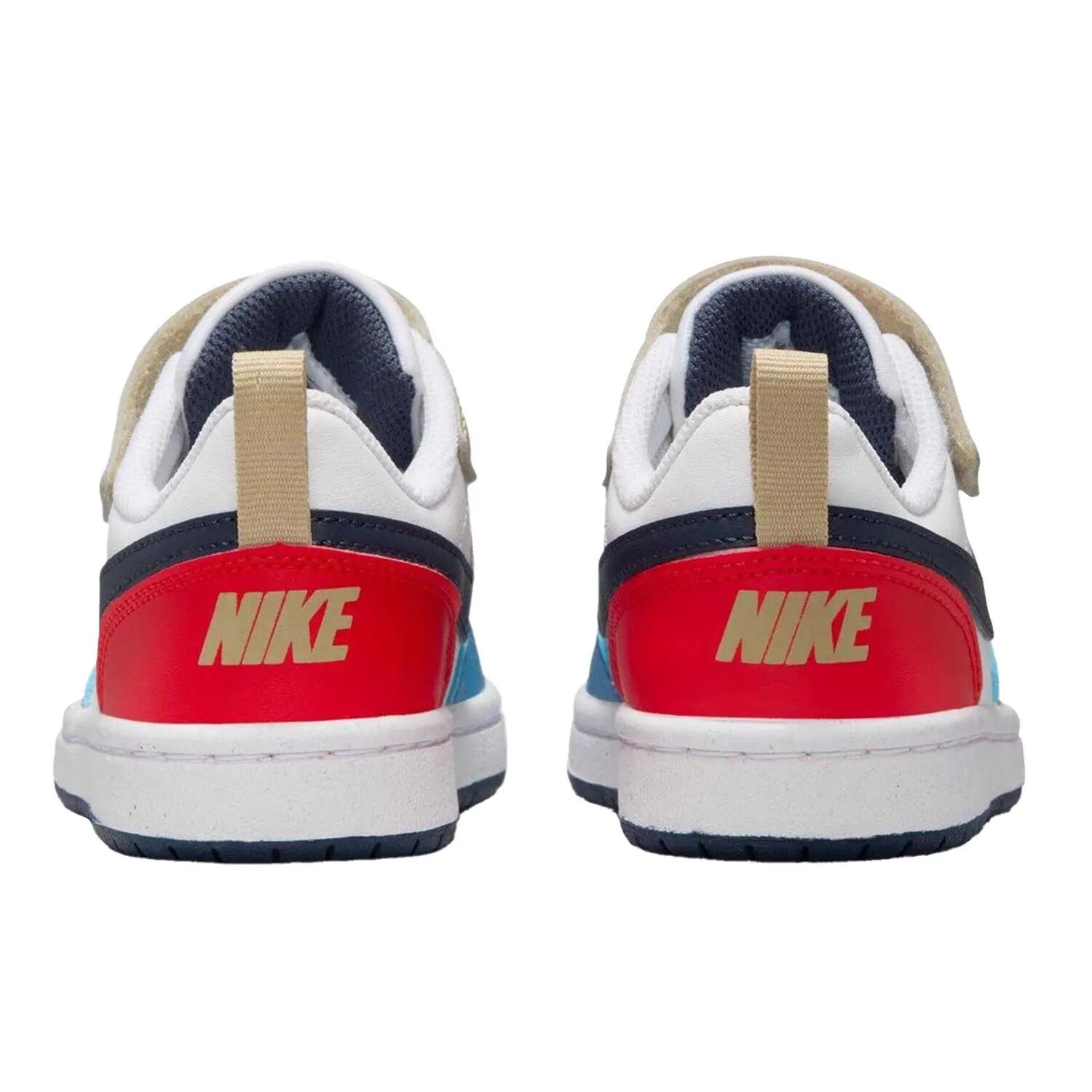 Baskets COURT BOROUGH Garçon (Blanc / Bleu / Rouge) 2/4