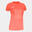 T-shirt manga curta running Mulher Joma Elite vii coral fluorescente branco