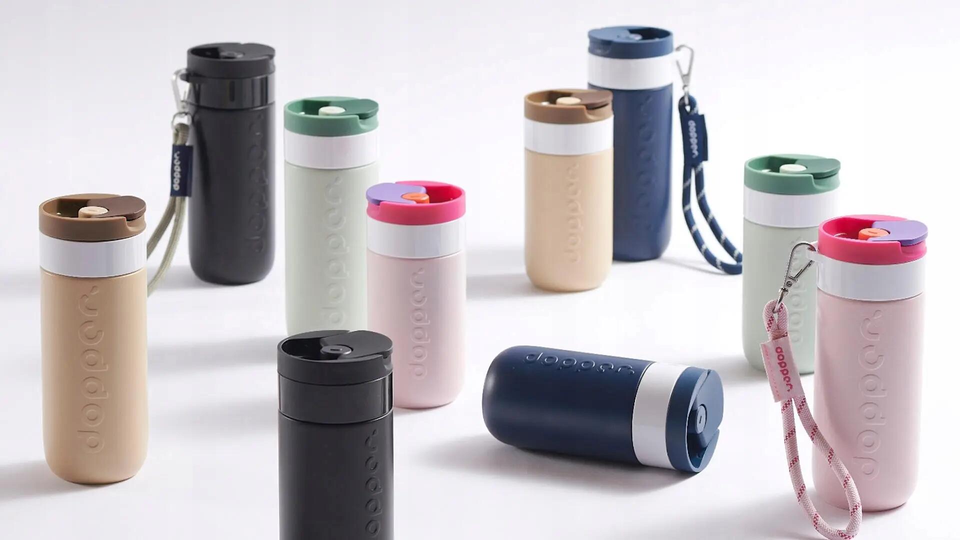 Opaska uchwyt do kubka termicznego Dopper Travel Mug biało czarny 7/7