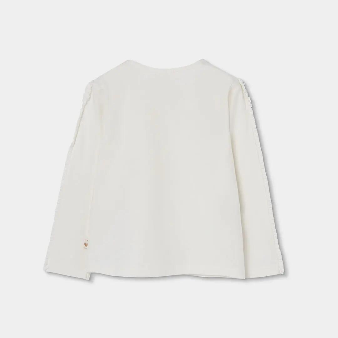 Camiseta punto niña blanca con estrellas 2/4