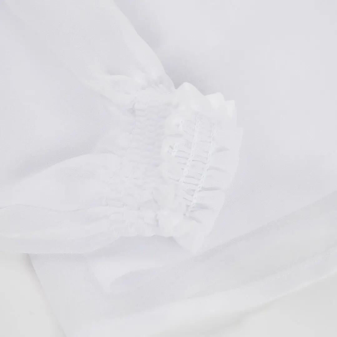 Blusa blanca con cuello volante 5/5