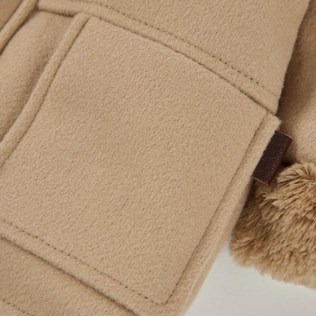 Trenka combinada bebé beige con capucha y felpa 4/4