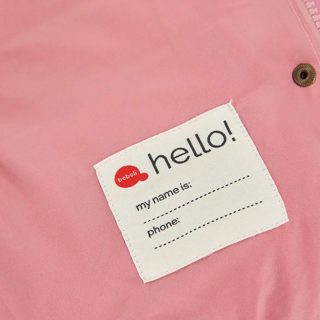 Parka tejido técnico niña rosa con capucha 4/4