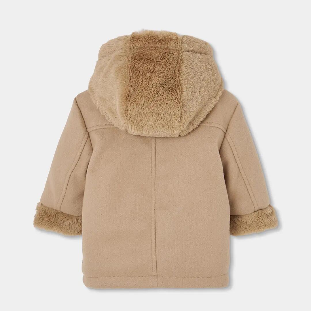 Trenka combinada bebé beige con capucha y felpa 2/4