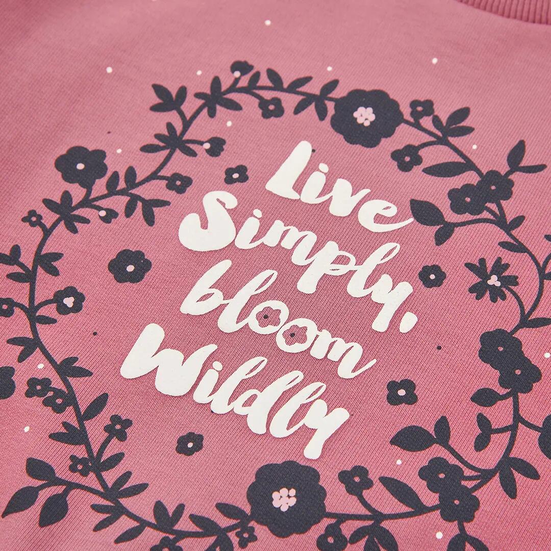 Conjunto felpa niña rosa estampado flores 7/7