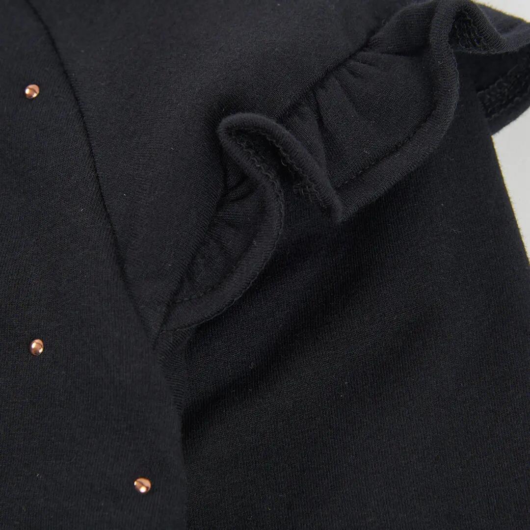 Sudadera felpa niña negra con tachuelas 4/4