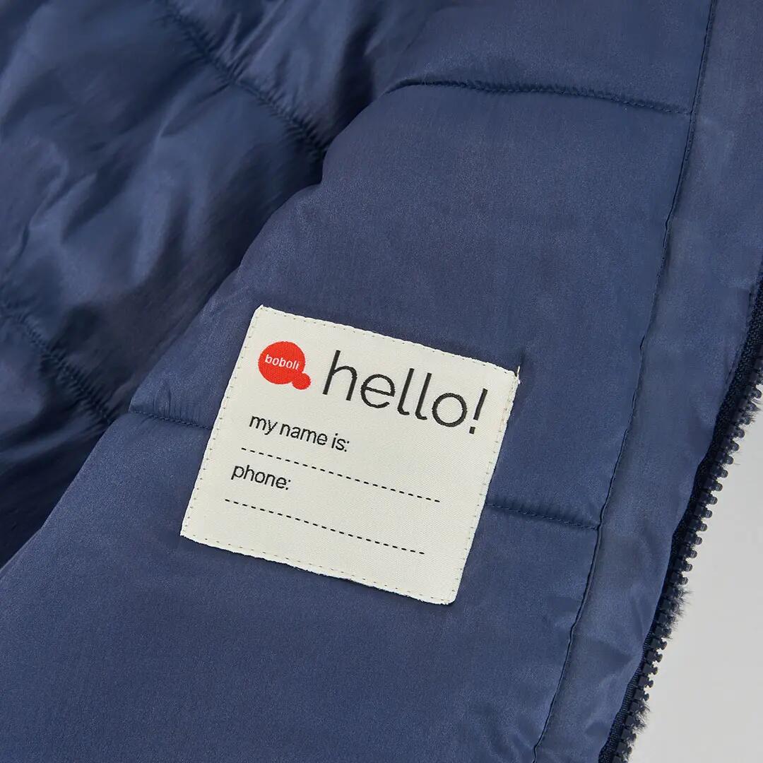 Parka tejido técnico niña azul marino con cinturón 4/4