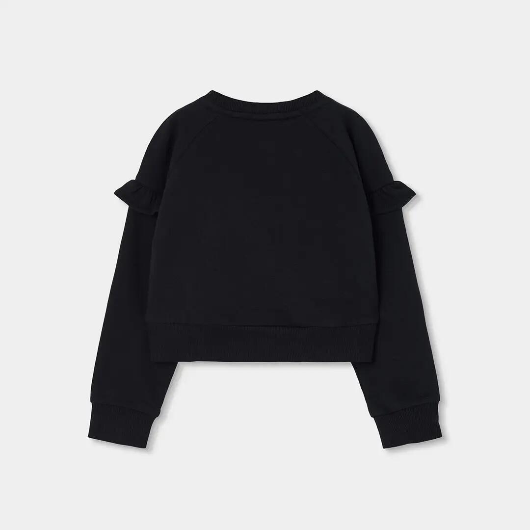Sudadera felpa niña negra con tachuelas 2/4