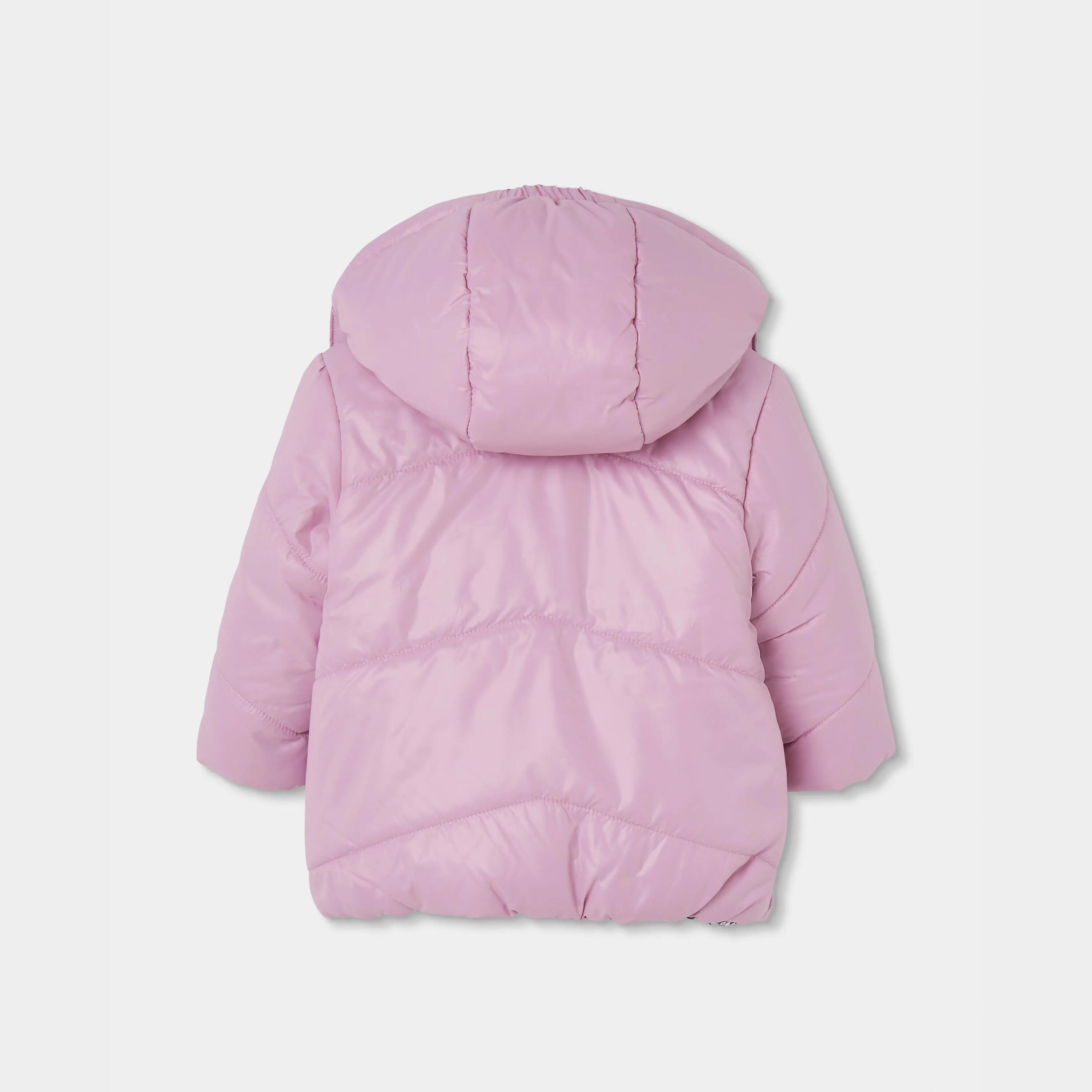 Parka tejido técnico niña rosa reversible flores 5/7