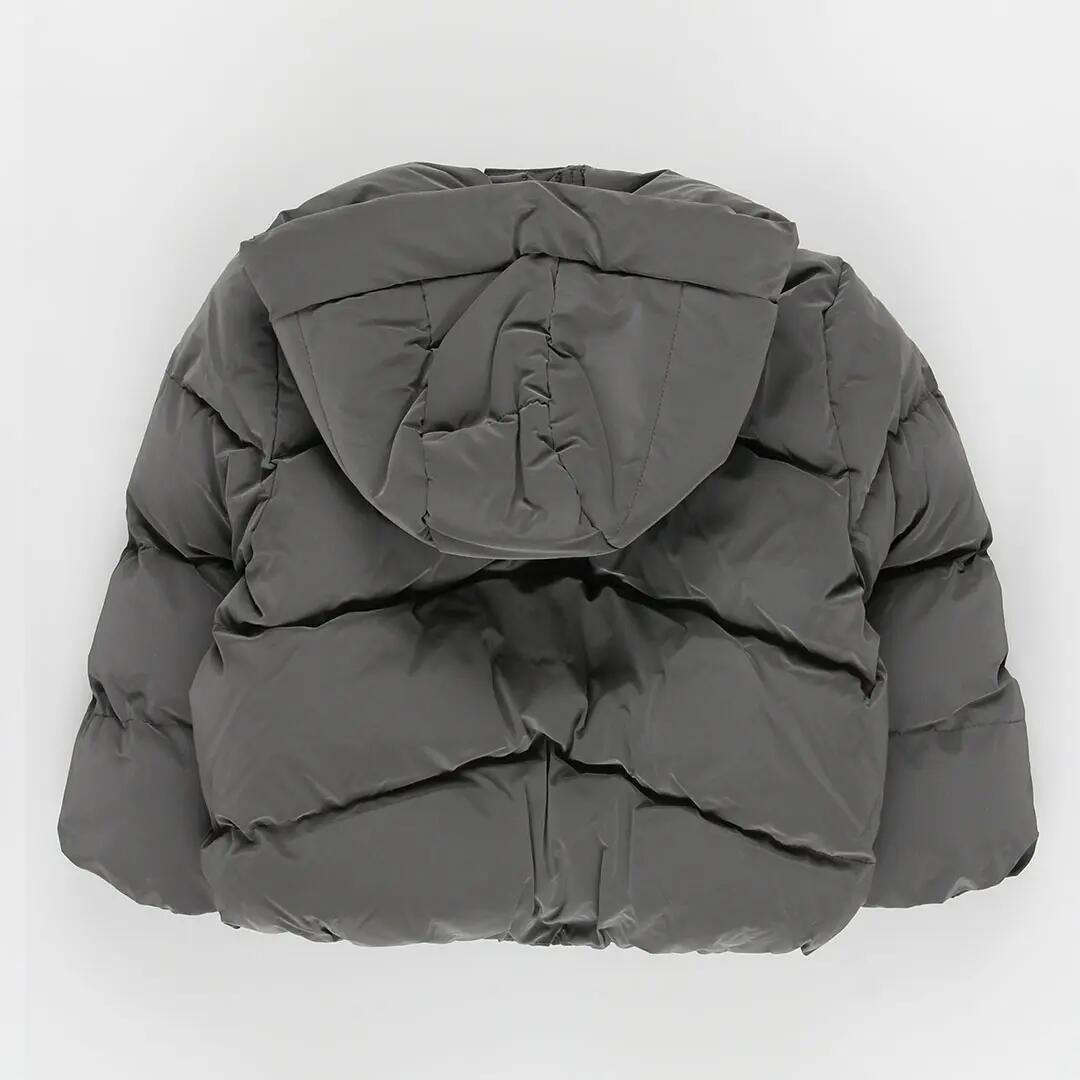 Parka tejido técnico niña gris con capucha 2/3