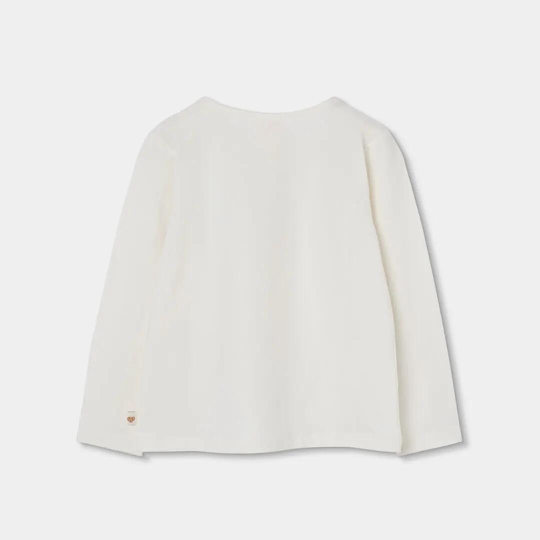 Camiseta punto niña blanca con mensaje 2/4