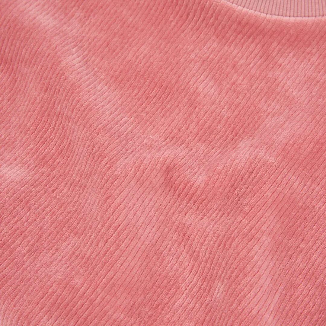 Sudadera pana niña rosa con botones 3/4