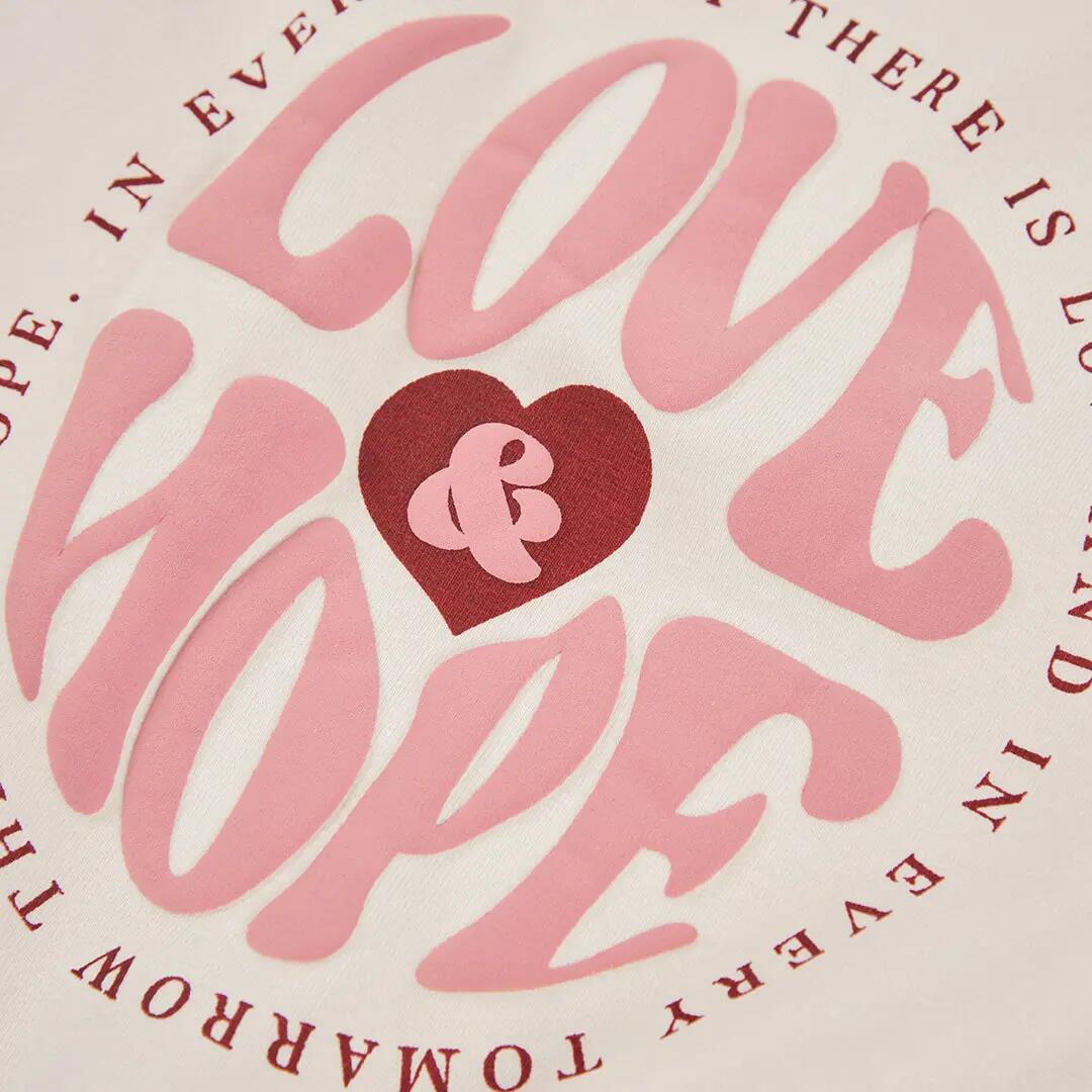 Camiseta punto niña crudo estampado Love & Hope 3/4