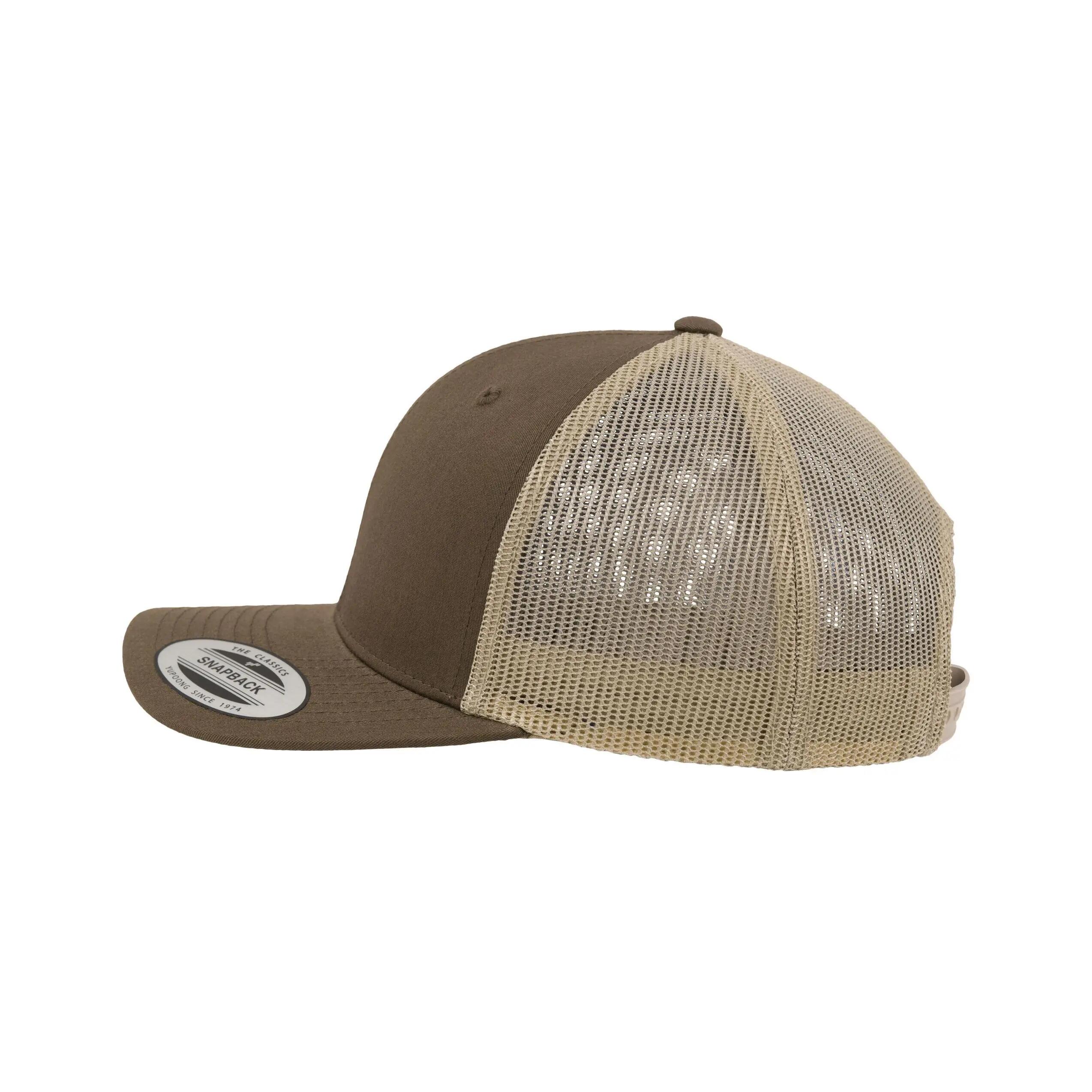Retro Two Tone Trucker Cap (Moss Green/Khaki) 4/6