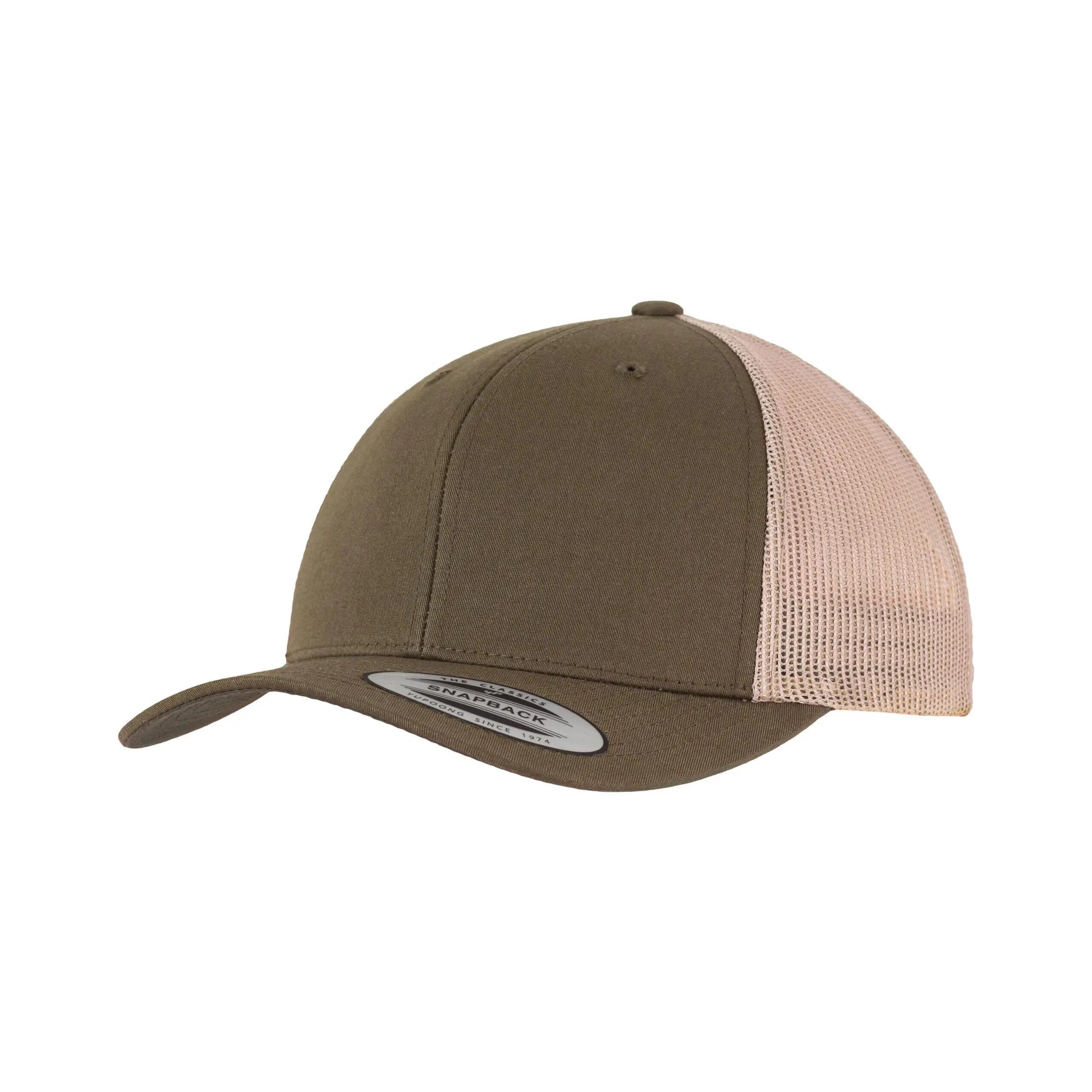 Retro Two Tone Trucker Cap (Moss Green/Khaki) 3/6