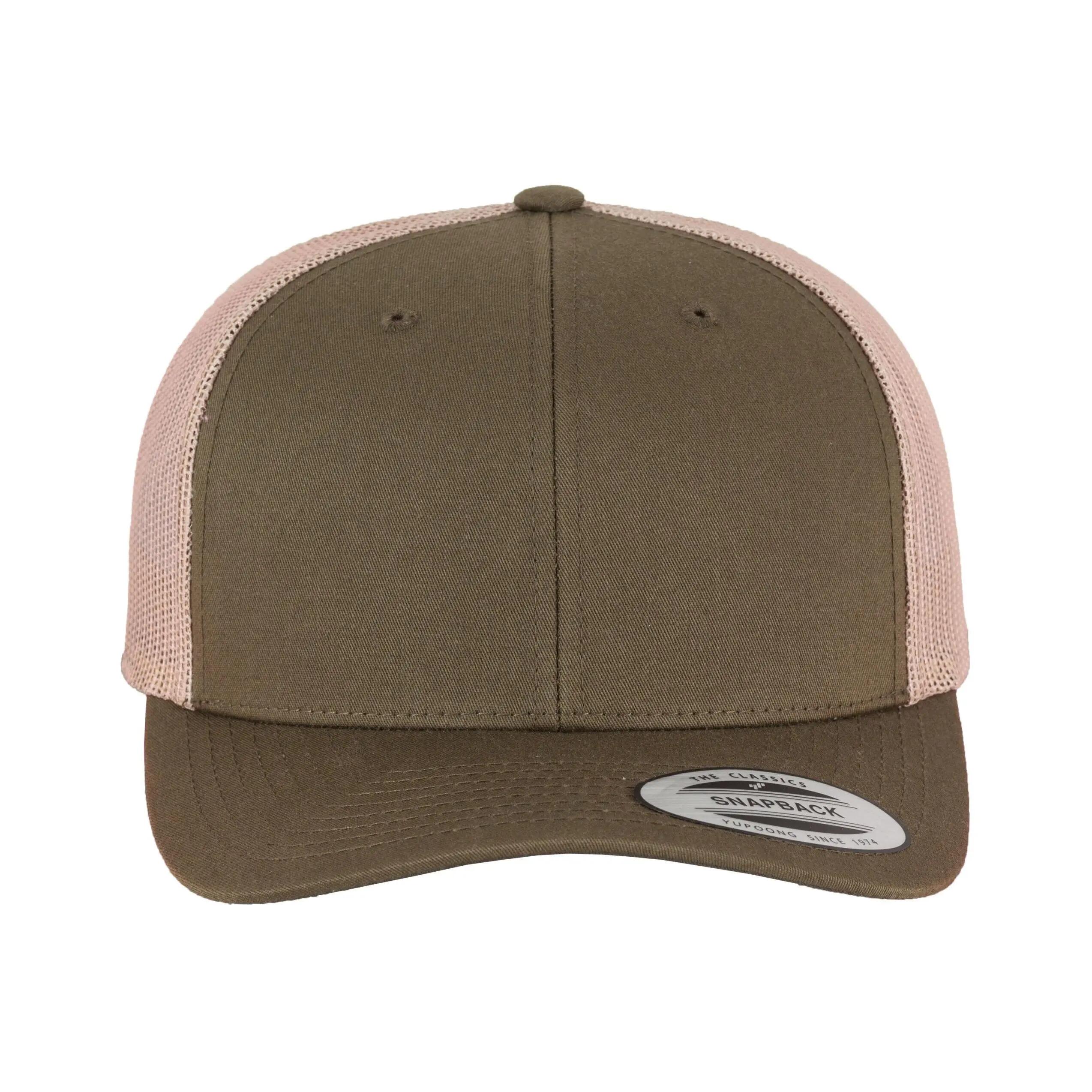 Retro Two Tone Trucker Cap (Moss Green/Khaki) 2/6