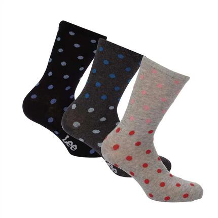 Lot De 3 Socquettes Motif/style À Pois Femme (Gris)