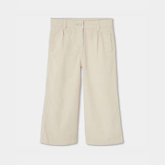 Pantalon fille velours côtelé fin wide leg