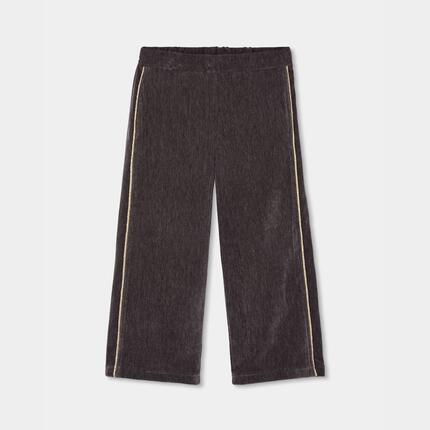 Pantalon fille velours avec bande latérale