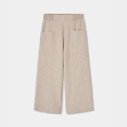 Pantalon fille en maille wide leg
